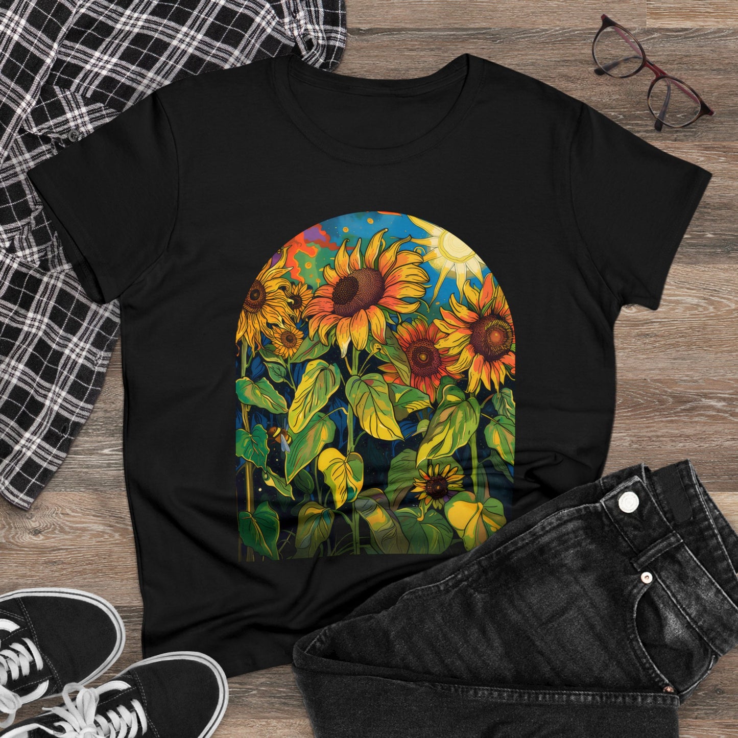 Sunflowers - Women's Midweight Cotton Tee