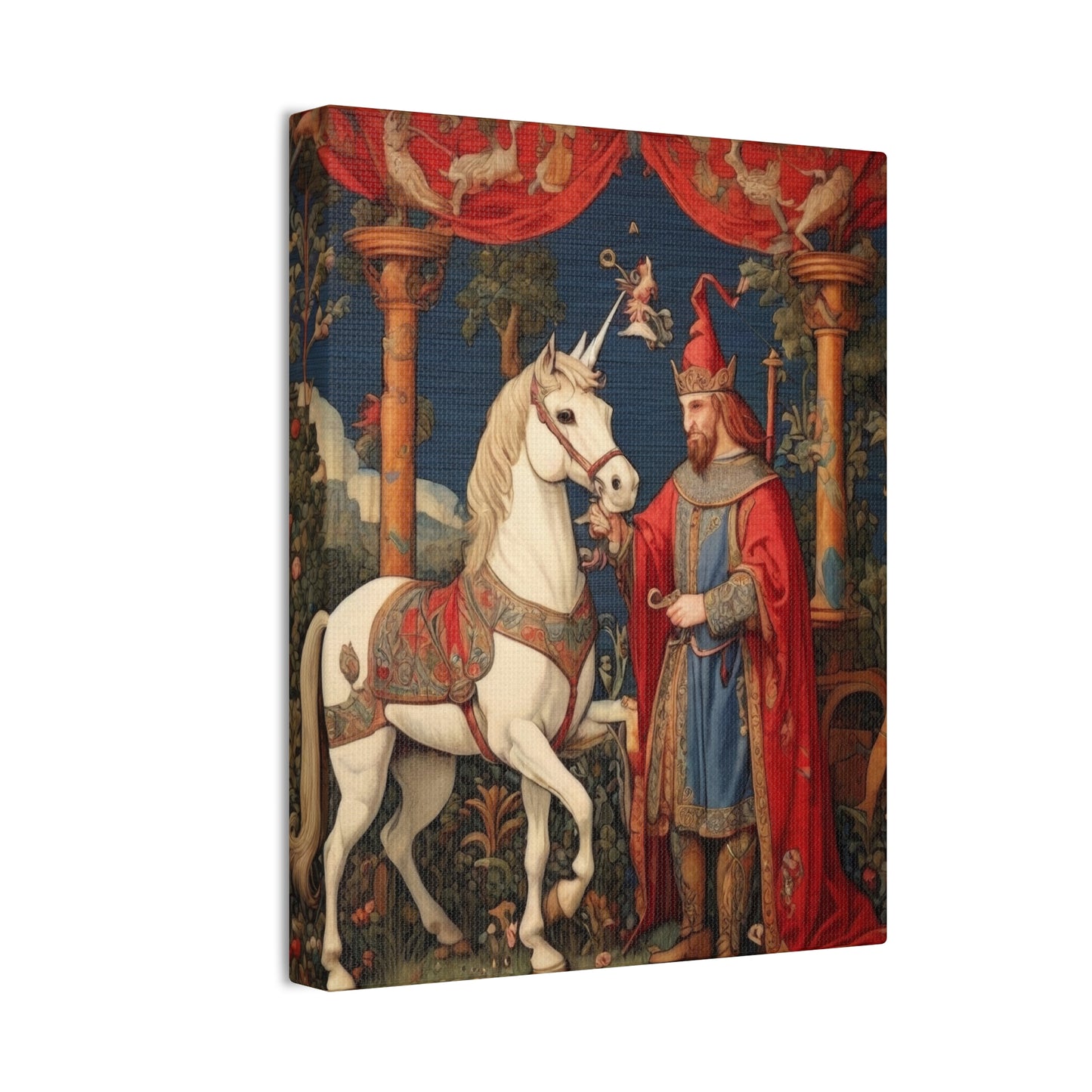 Mage and the Unicorn Tapestry - Canvas Stretched, 0.75"