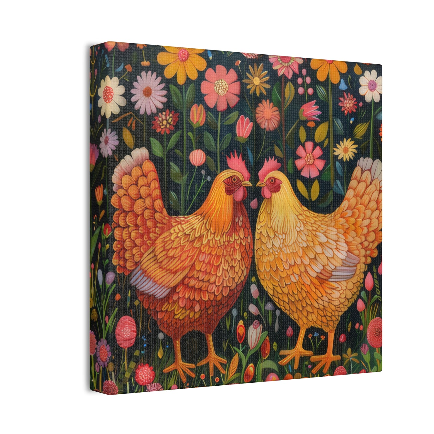 Chickens - Canvas Stretched, 0.75" - Canvas Stretched, 0.75"