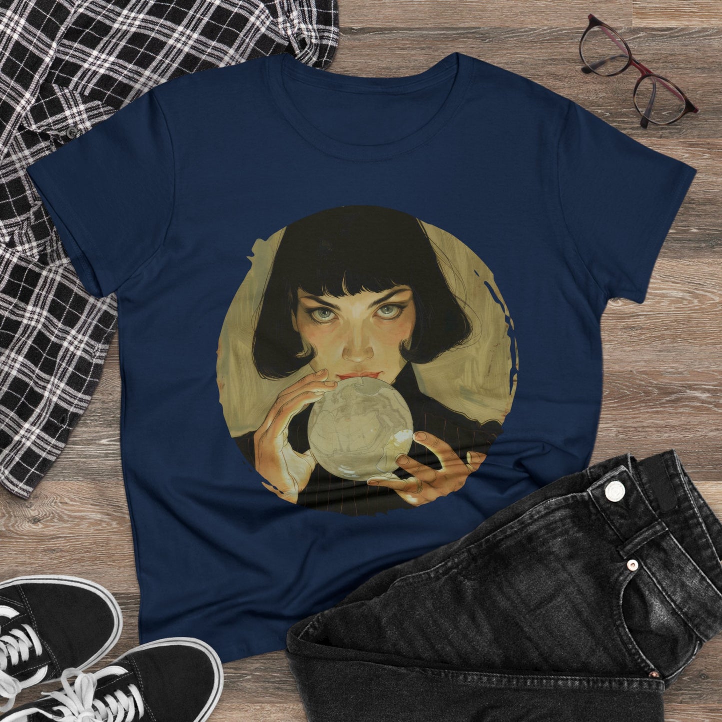 Crystal Ball - Mysticism - Women's Midweight Cotton Tee