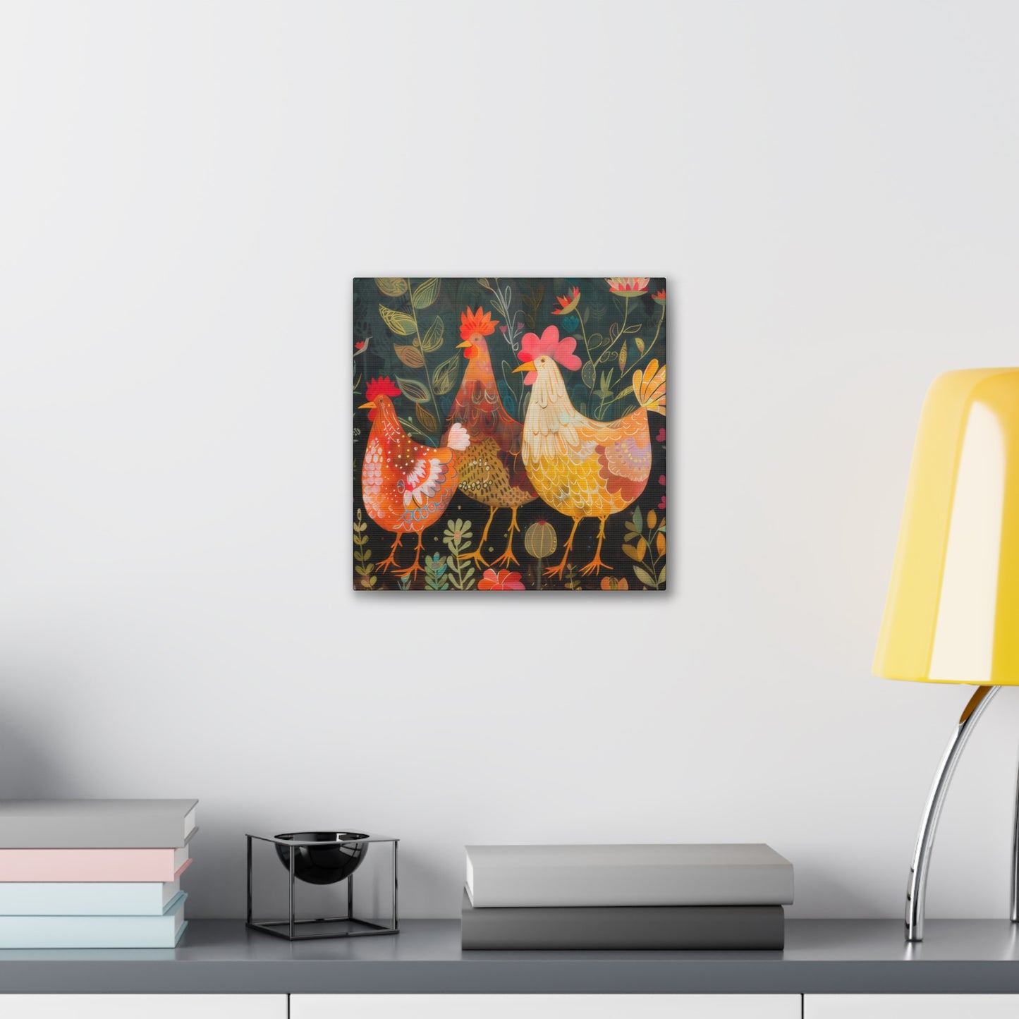 Chickens - Canvas Stretched, 0.75" - Canvas Stretched, 0.75"