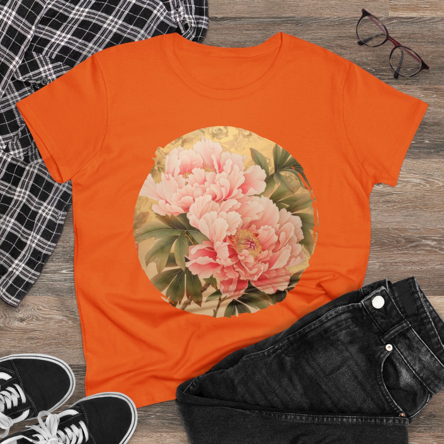 Peony - Flower - Women's Midweight Cotton Tee