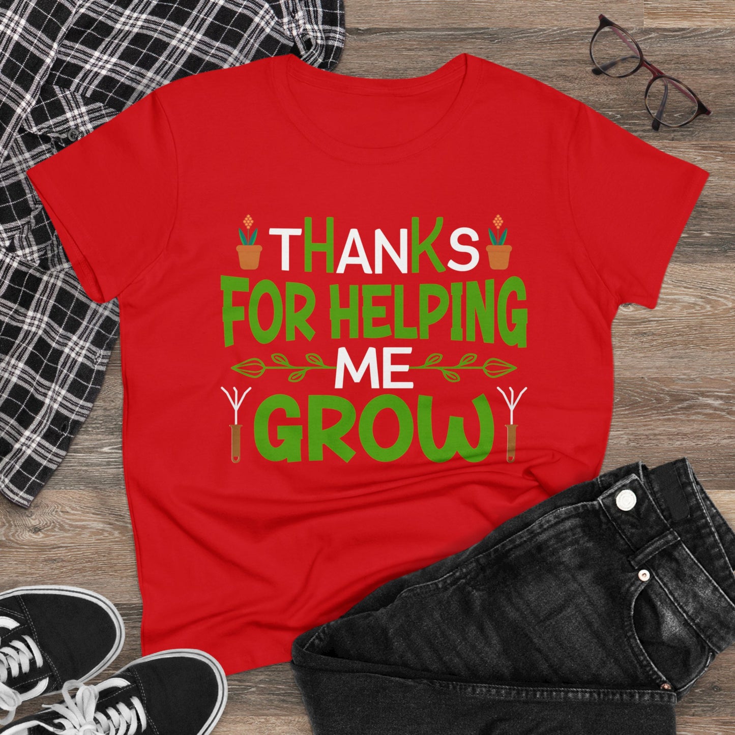 Thanks For Helping Me Grow - Gardening - Women's Midweight Cotton Tee