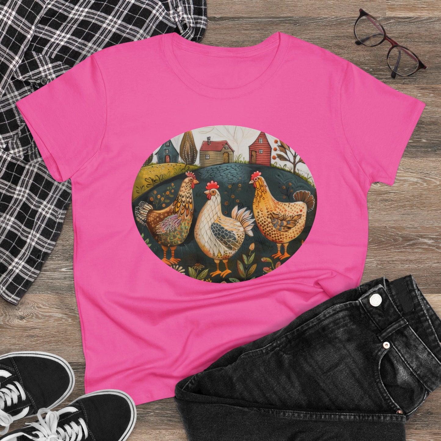 Chickens - Women's Midweight Cotton Tee