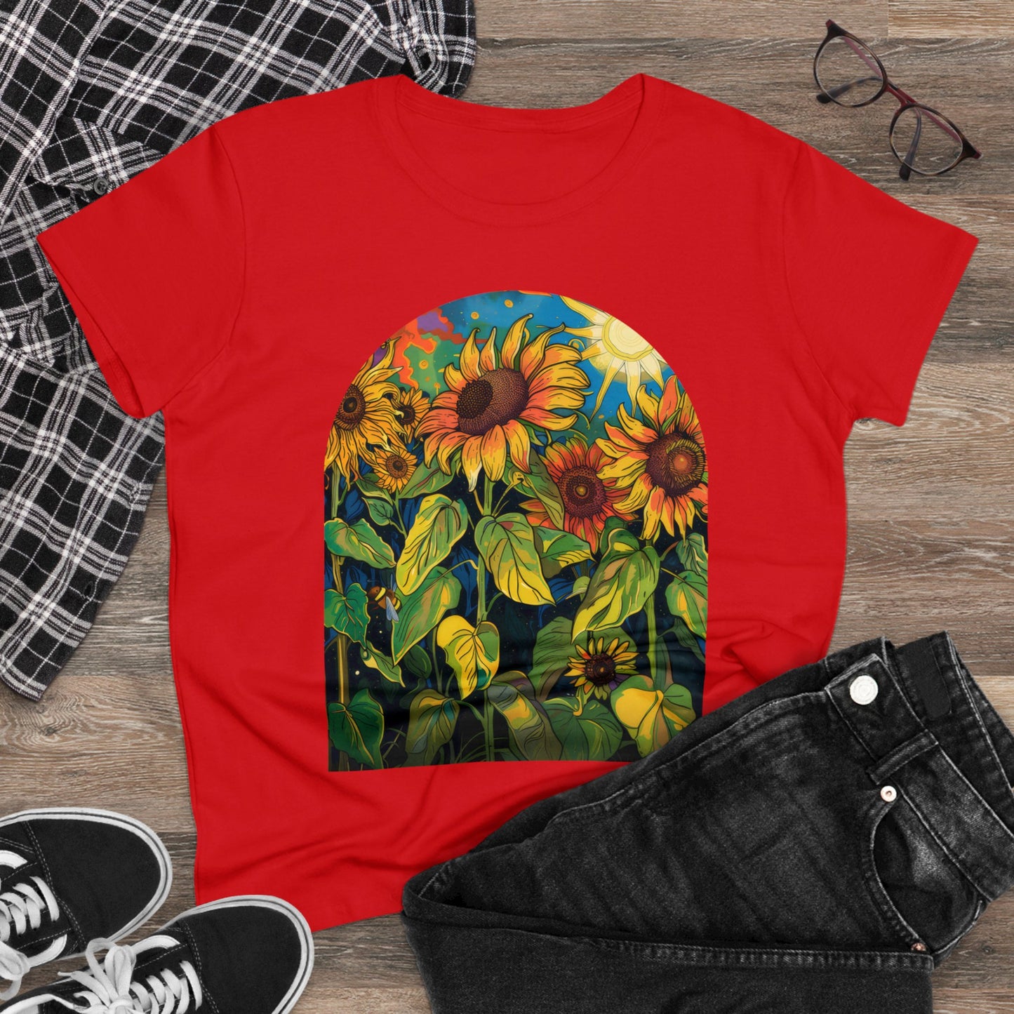 Sunflowers - Women's Midweight Cotton Tee