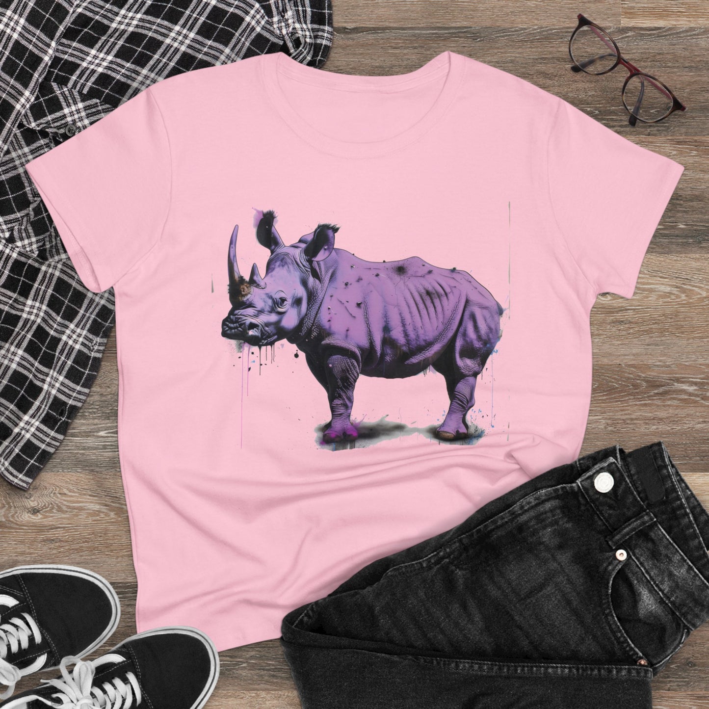 Purple Rhino - Women's Midweight Cotton Tee