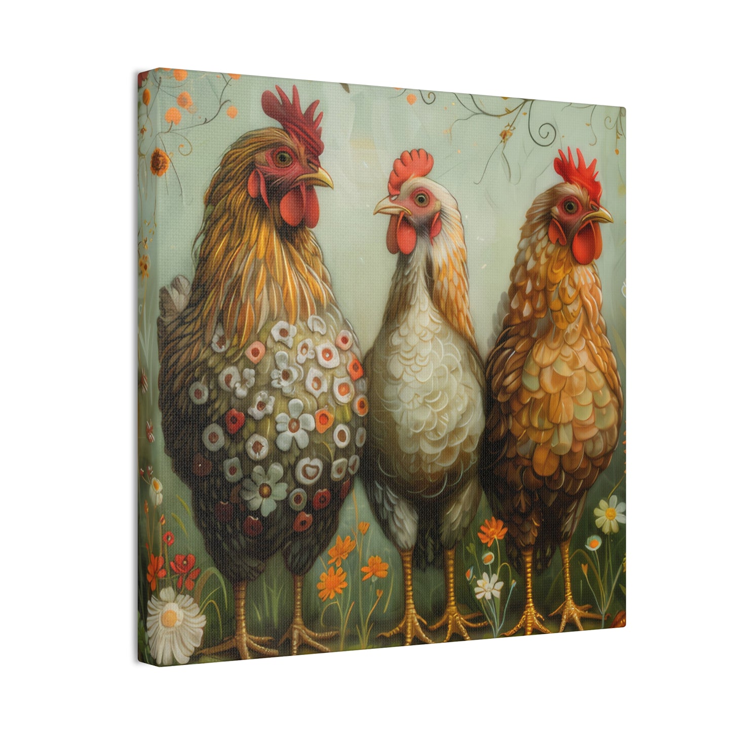 Chickens - Canvas Stretched, 0.75" - Canvas Stretched, 0.75"