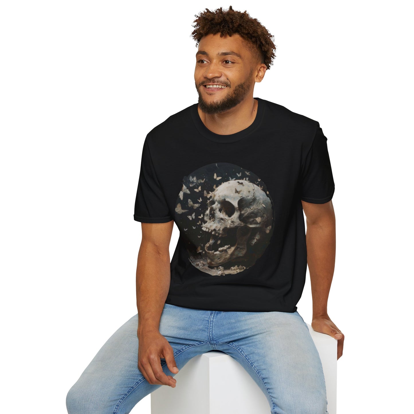 Skulls and Butterflies - Unisex Softstyle T-Shirt