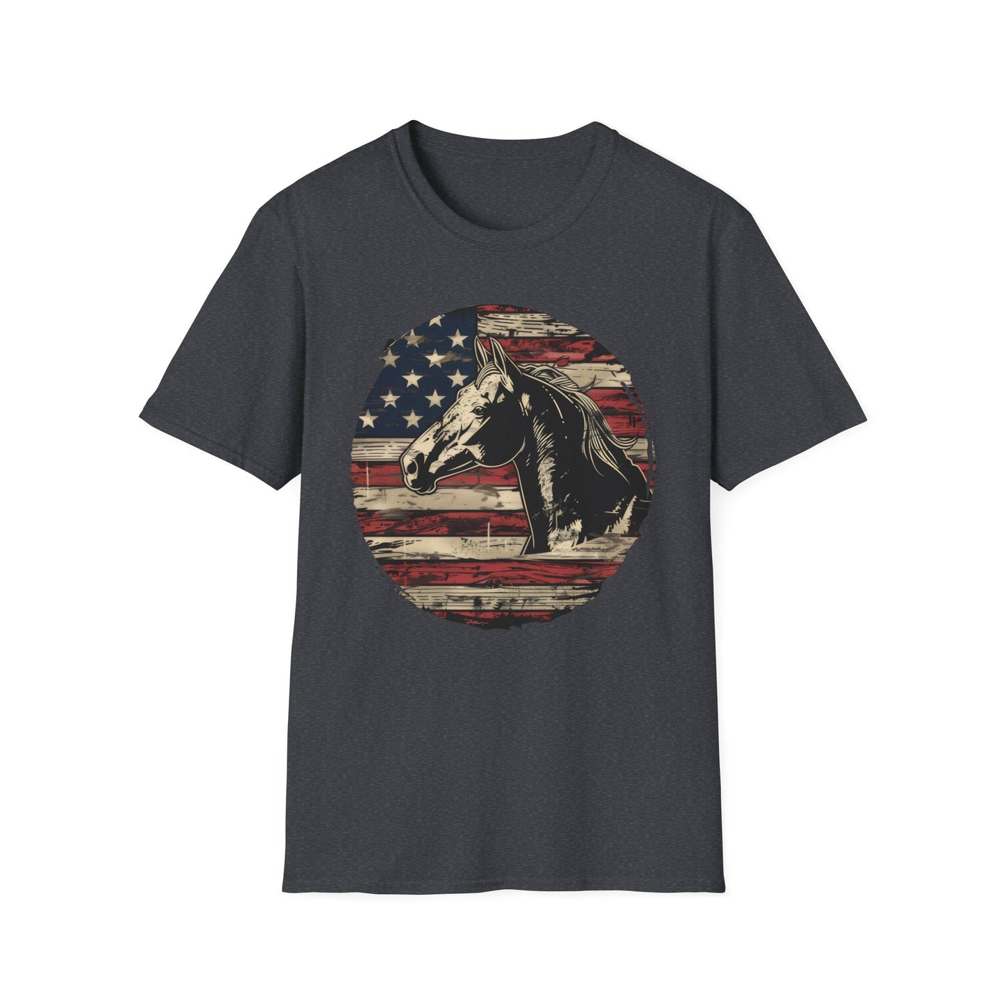 Horse and Flag - Unisex Softstyle T-Shirt