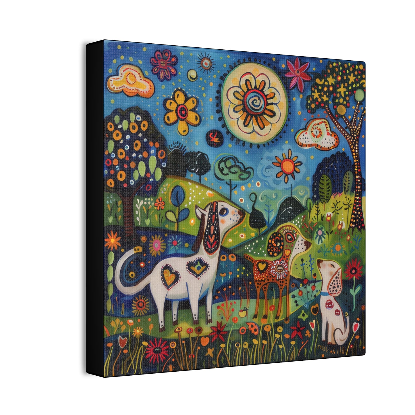 Spring Dogs - Canvas Stretched, 0.75"