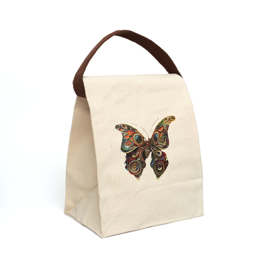 Butterfly - Canvas Lunch Bag With Strap
