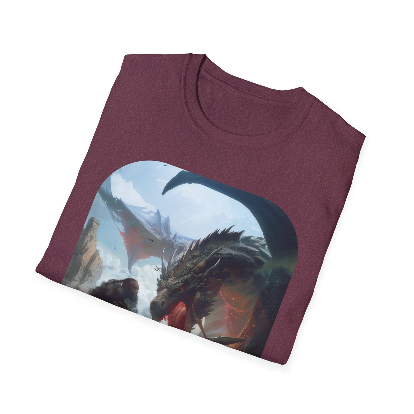 Fighter and Dragon - Unisex Softstyle T-Shirt