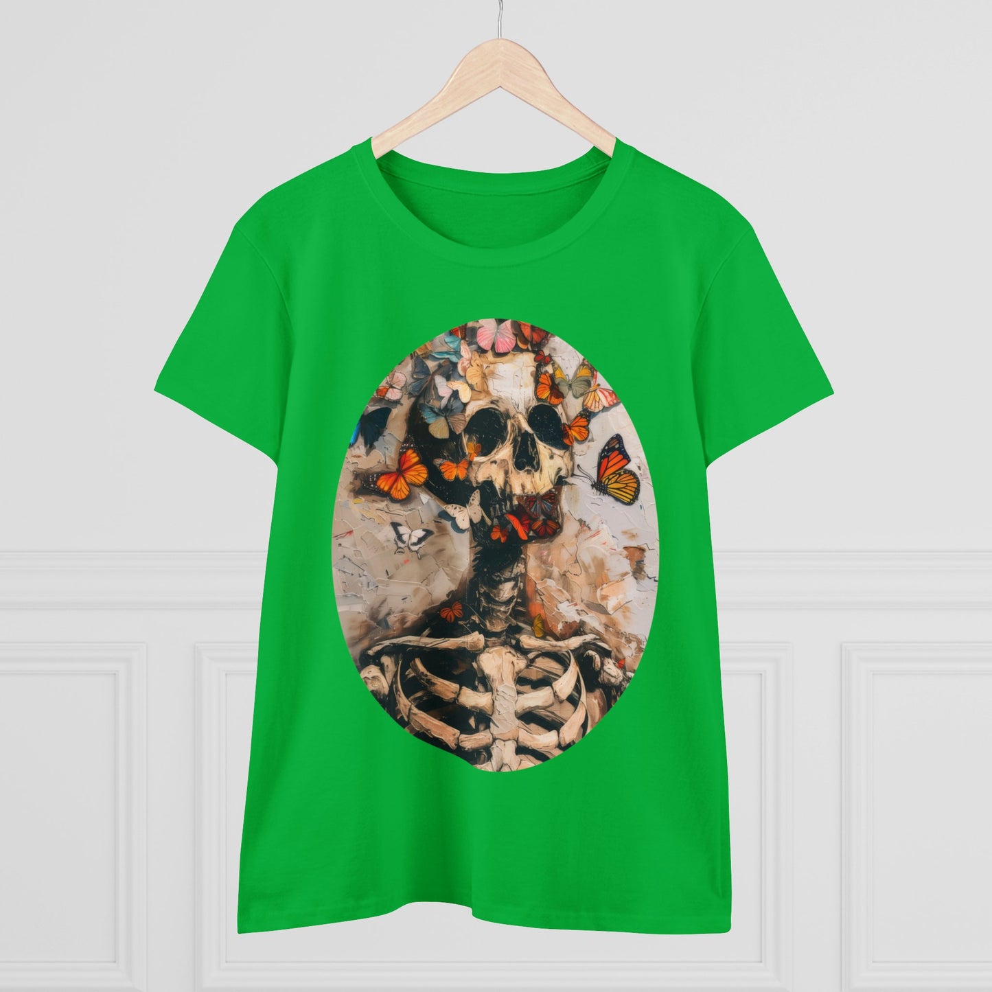 Skeleton and Butterflies - Women's Midweight Cotton Tee