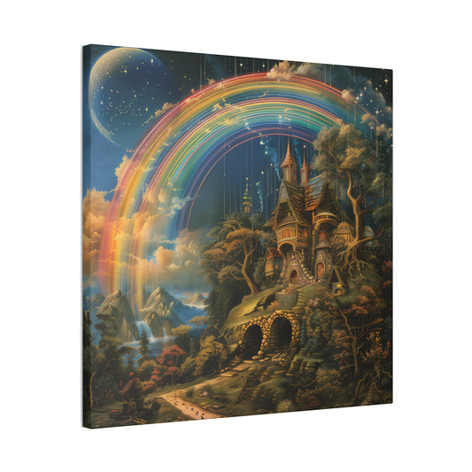 Rainbow Castle- Canvas Stretched, 0.75"