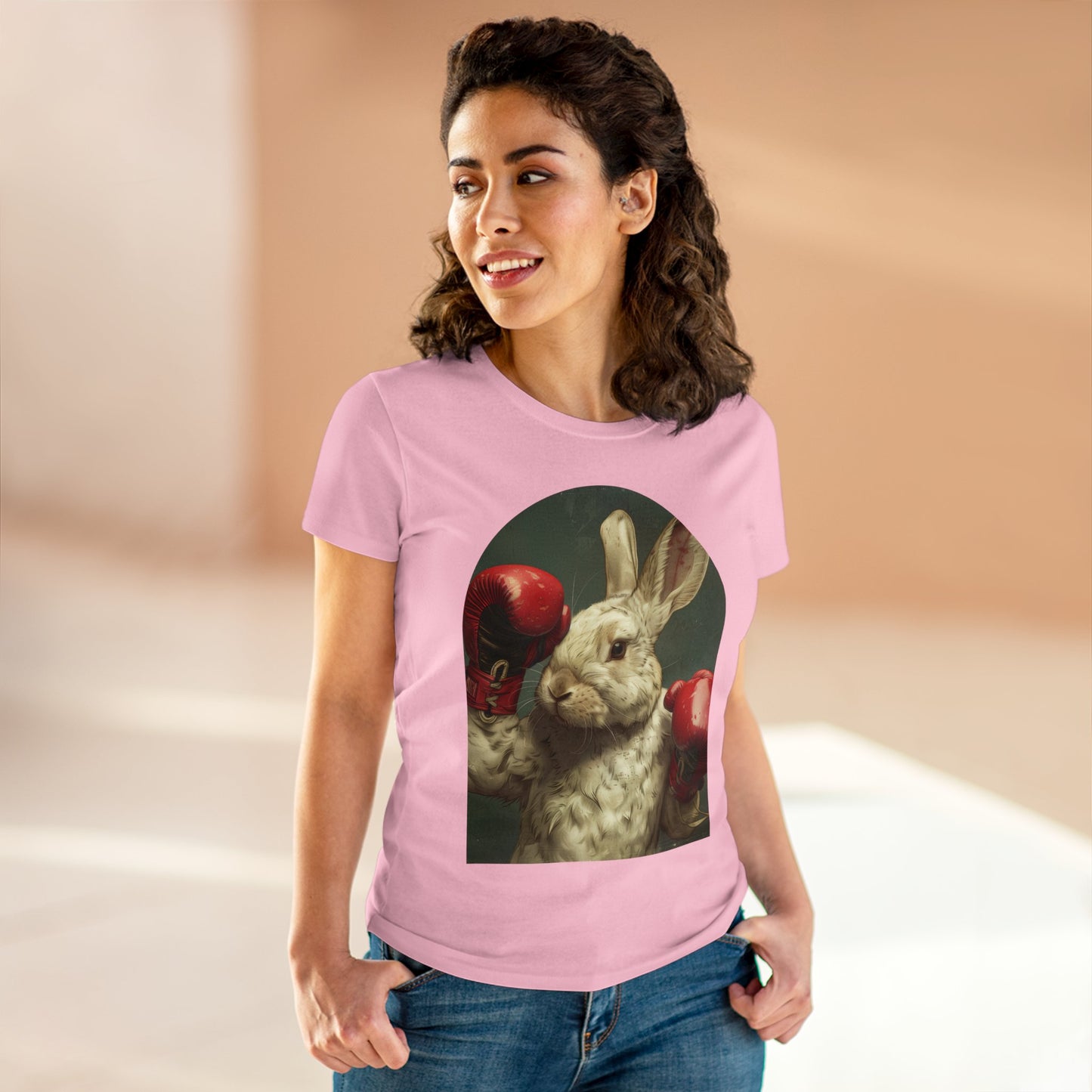 Boxing Rabbit - Women's Midweight Cotton Tee