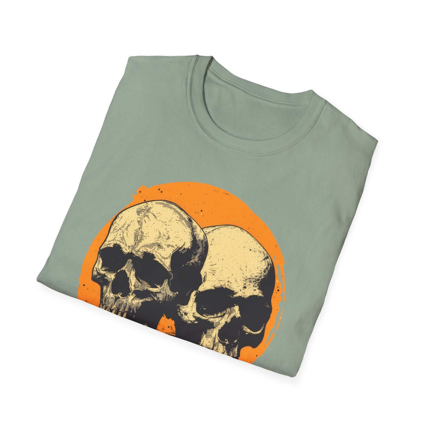 Skulls on Orange - Unisex Softstyle T-Shirt