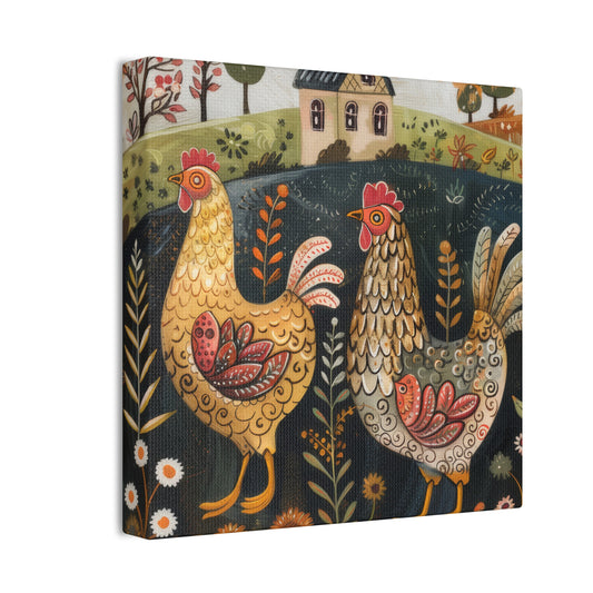 Chickens - Canvas Stretched, 0.75" - Canvas Stretched, 0.75"