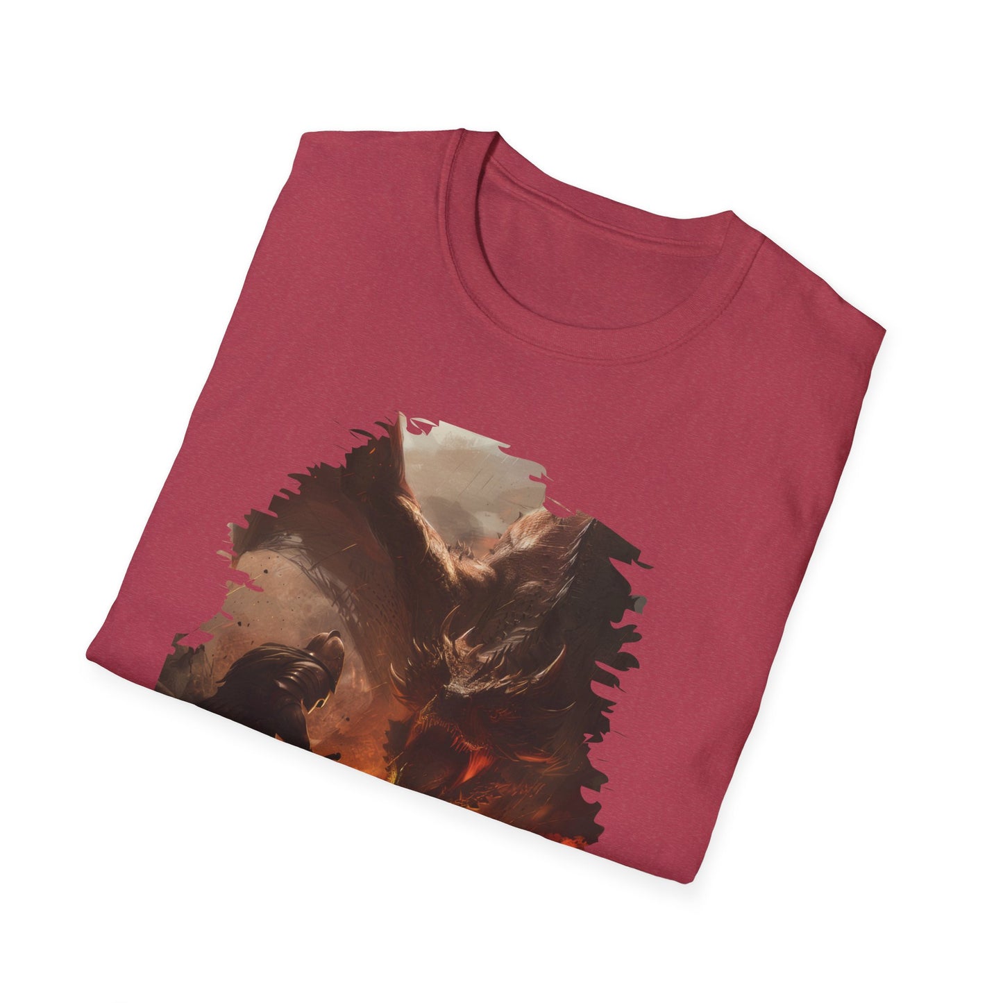 Fighter and Dragon - Unisex Softstyle T-Shirt