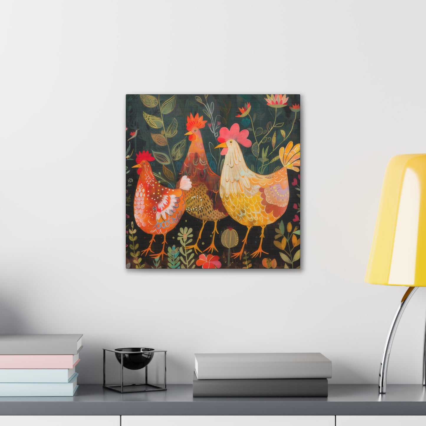 Chickens - Canvas Stretched, 0.75" - Canvas Stretched, 0.75"