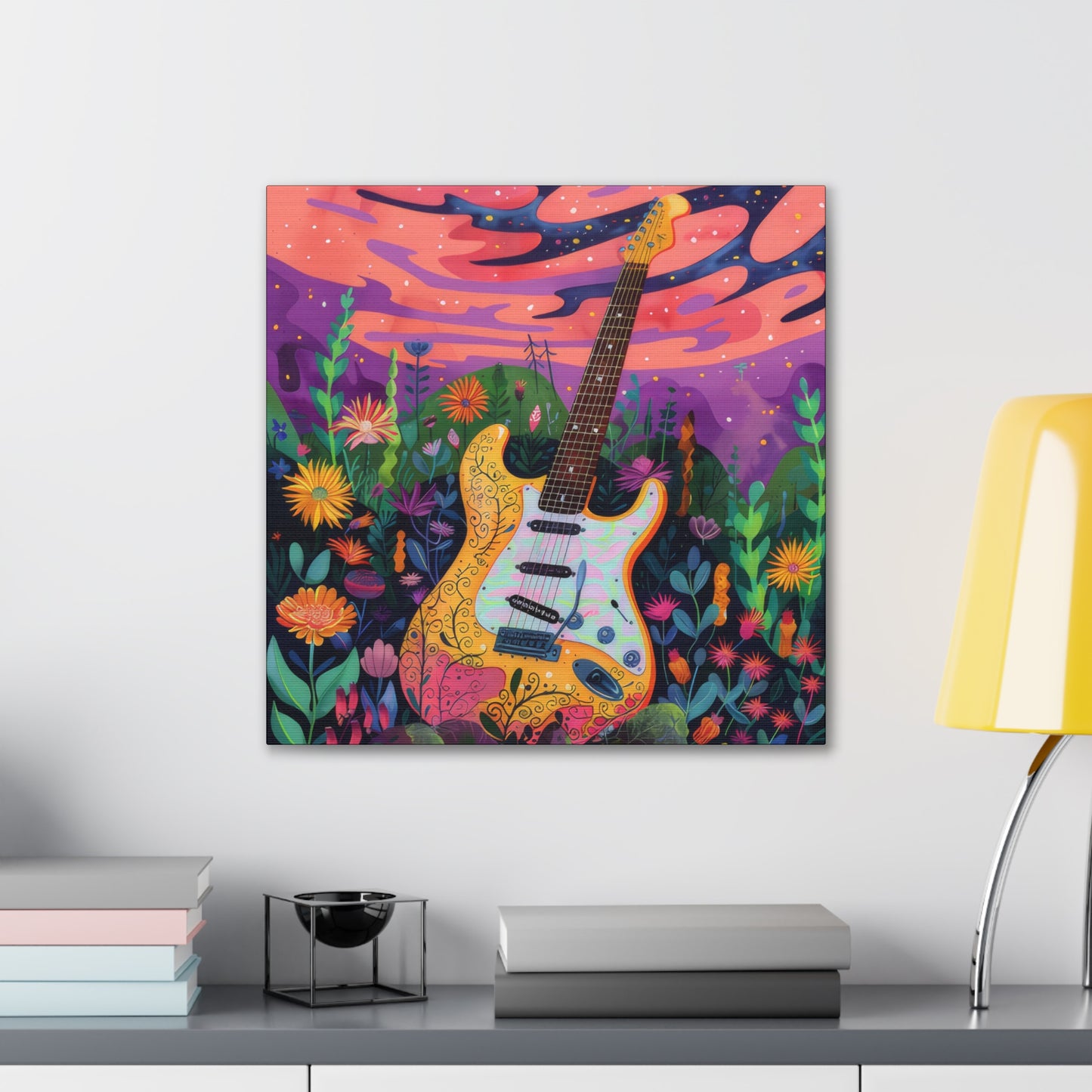 60's Guitar Poster - Canvas Stretched, 0.75"