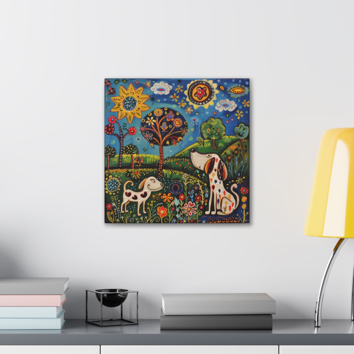 Spring Dogs - Canvas Stretched, 0.75"