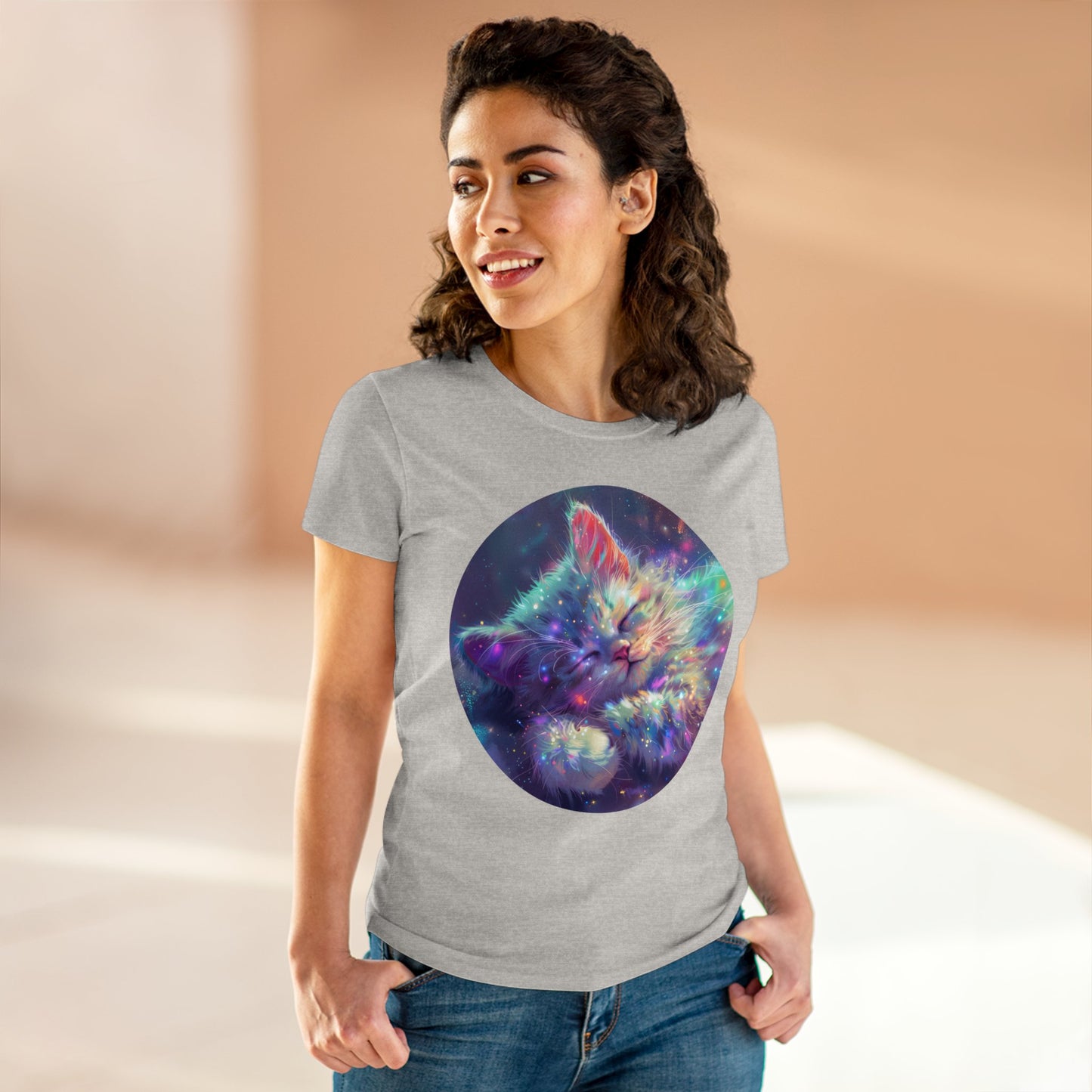 Sparkle Kitty - Women's Midweight Cotton Tee