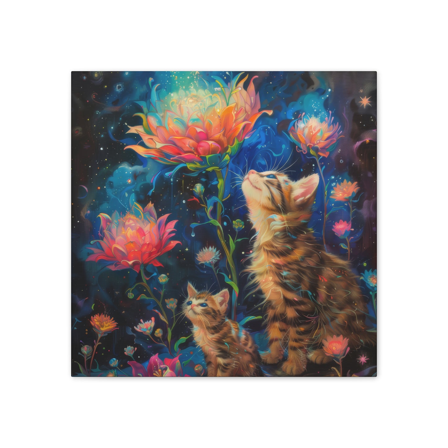 Cats and Flowers - Canvas Stretched, 0.75"