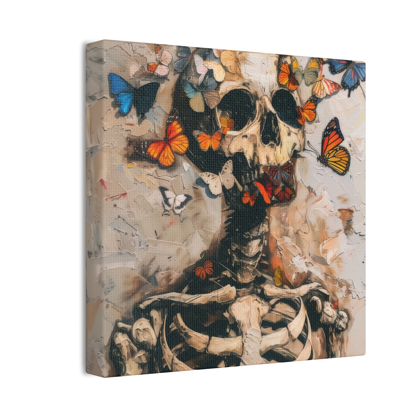 Skulls and Butterflies - Canvas Stretched, 0.75"