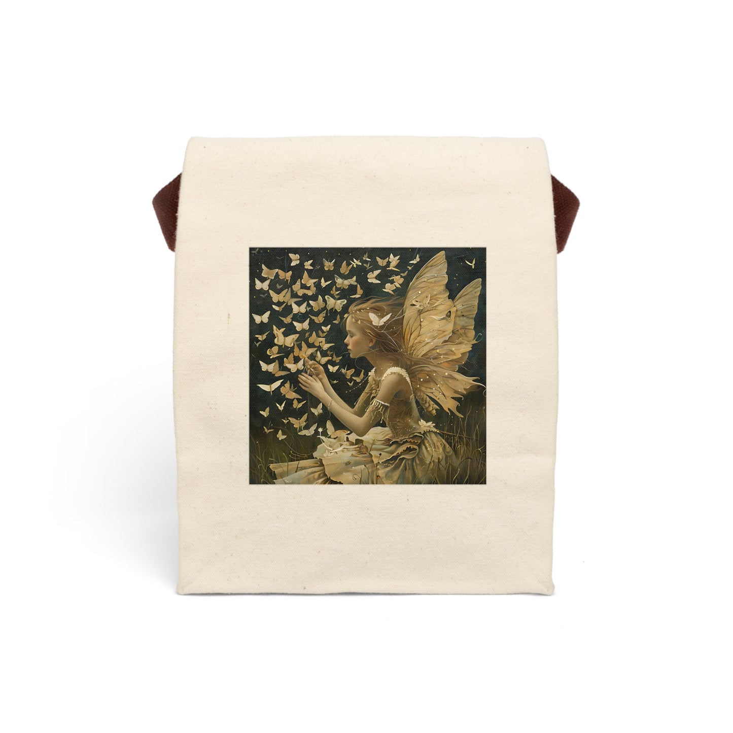 Fairy & Butterflies - Canvas Lunch Bag With Strap