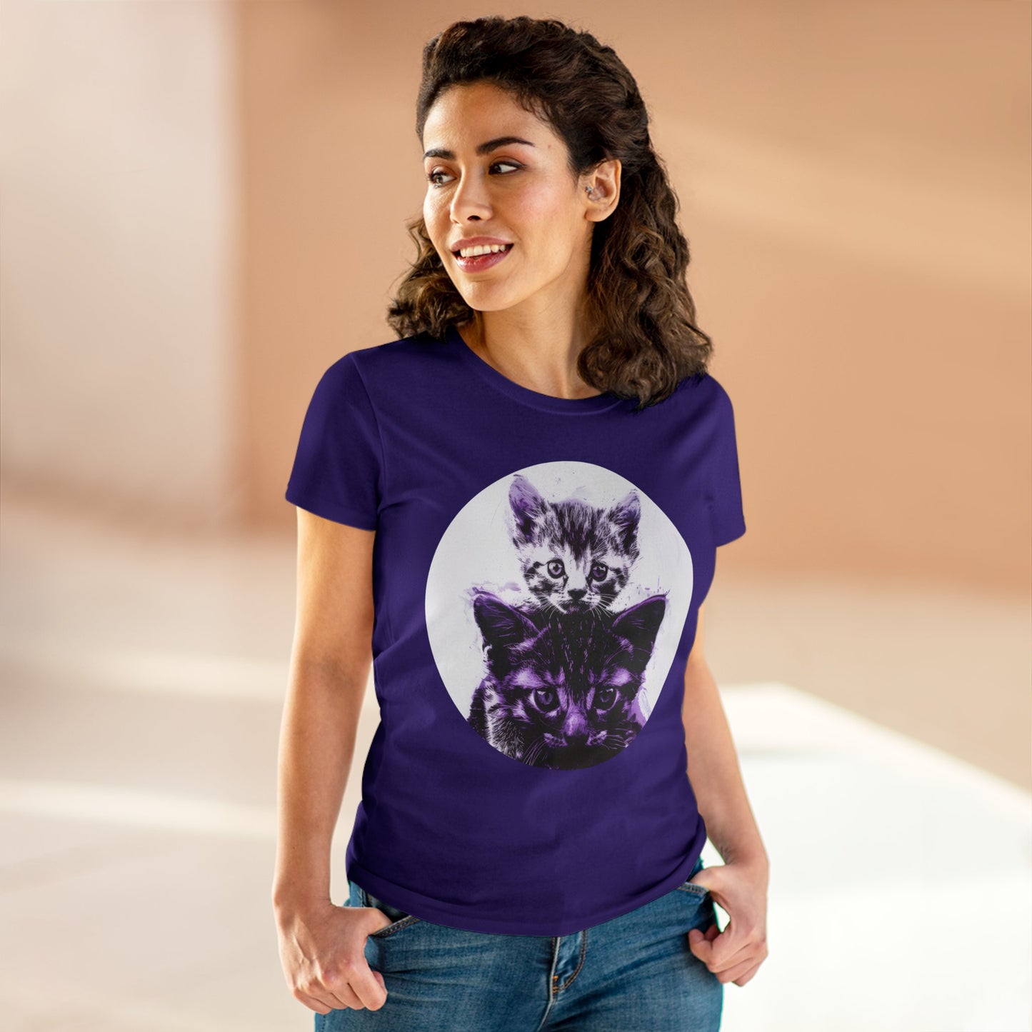 Stacked Cats - Women's Midweight Cotton Tee