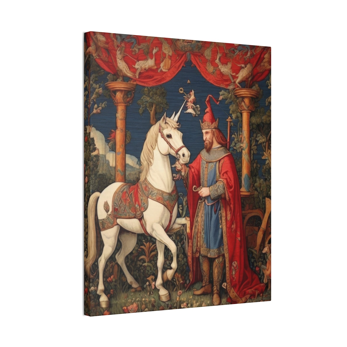 Mage and the Unicorn Tapestry - Canvas Stretched, 0.75"