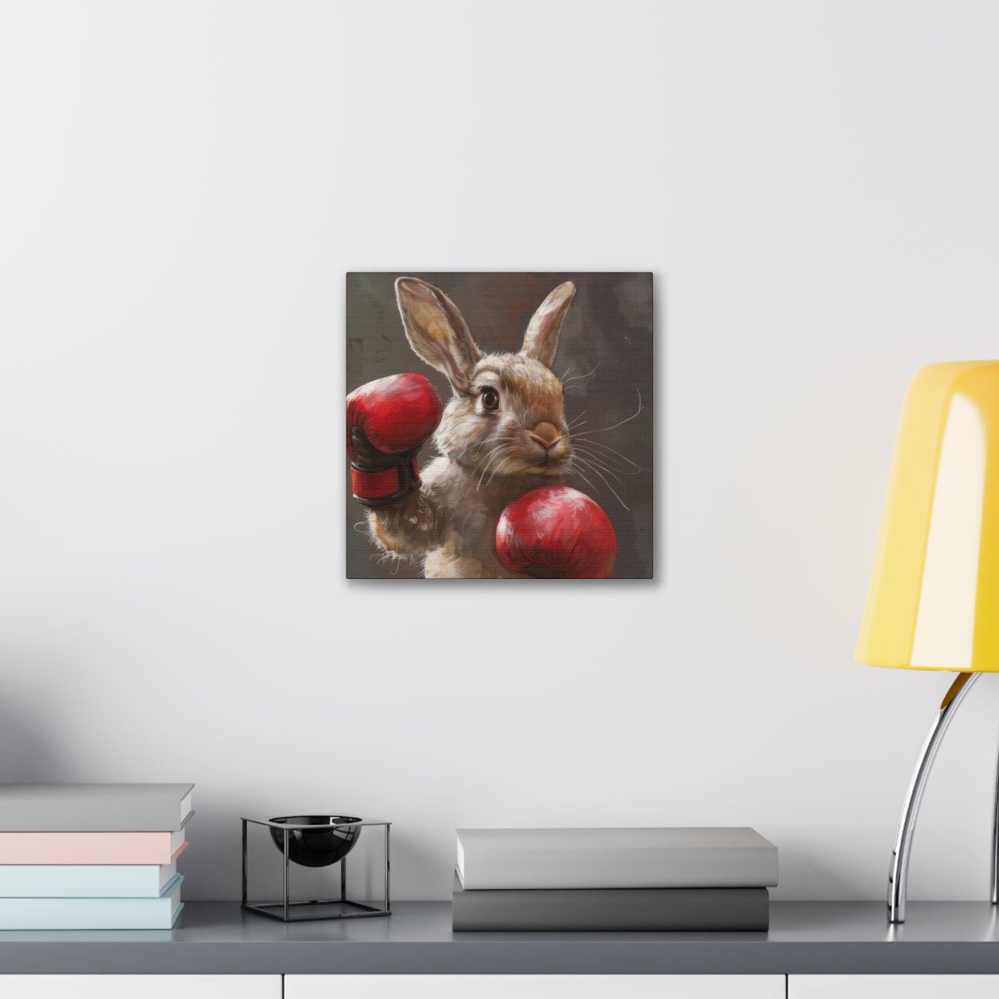 Bunny Pugilist - Canvas Stretched, 0.75"