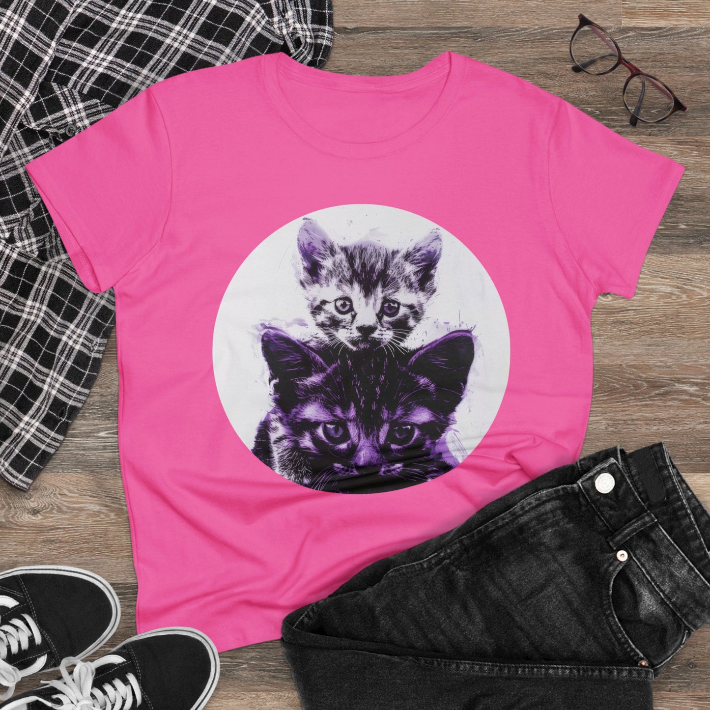 Stacked Cats - Women's Midweight Cotton Tee