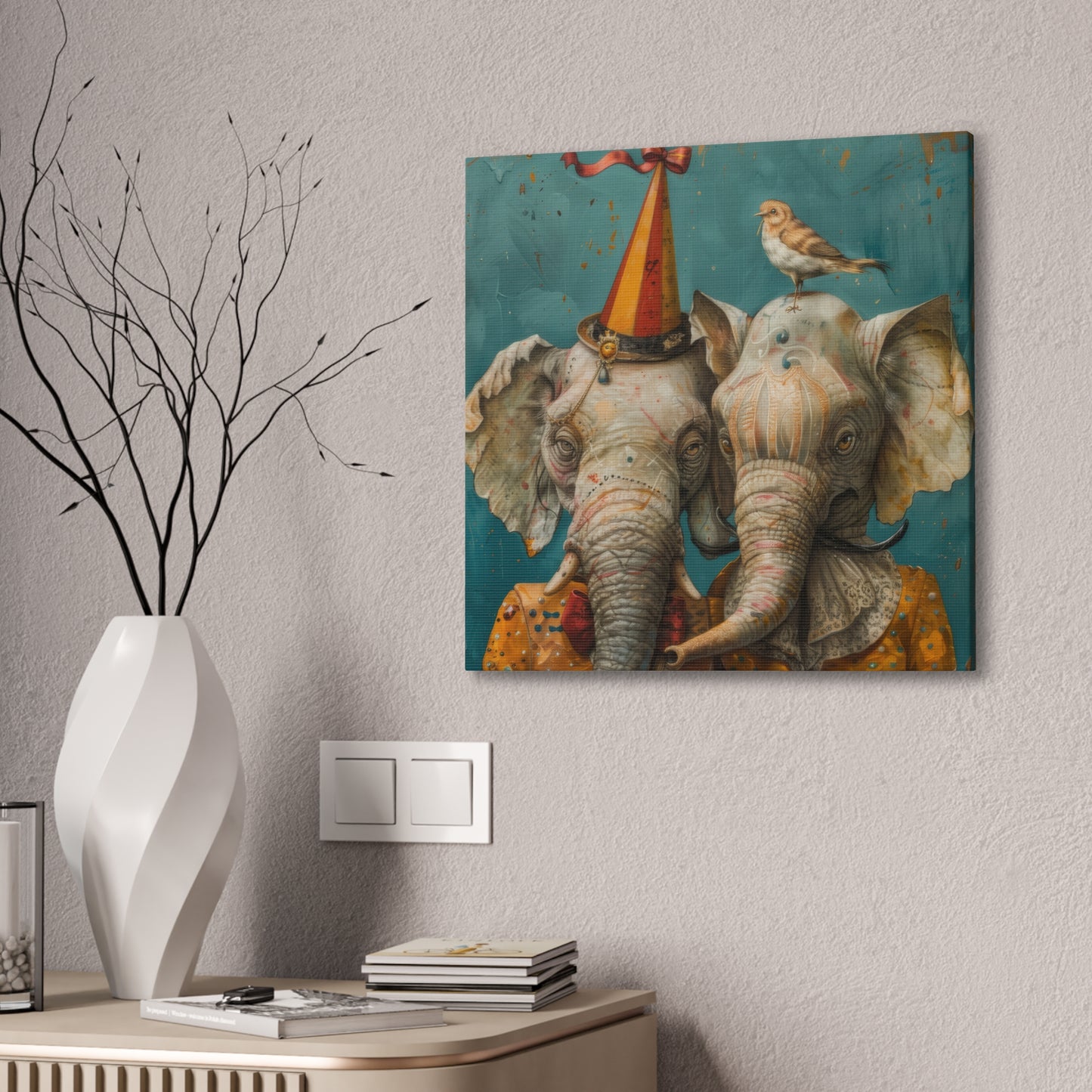 Elephants - Canvas Stretched, 0.75"