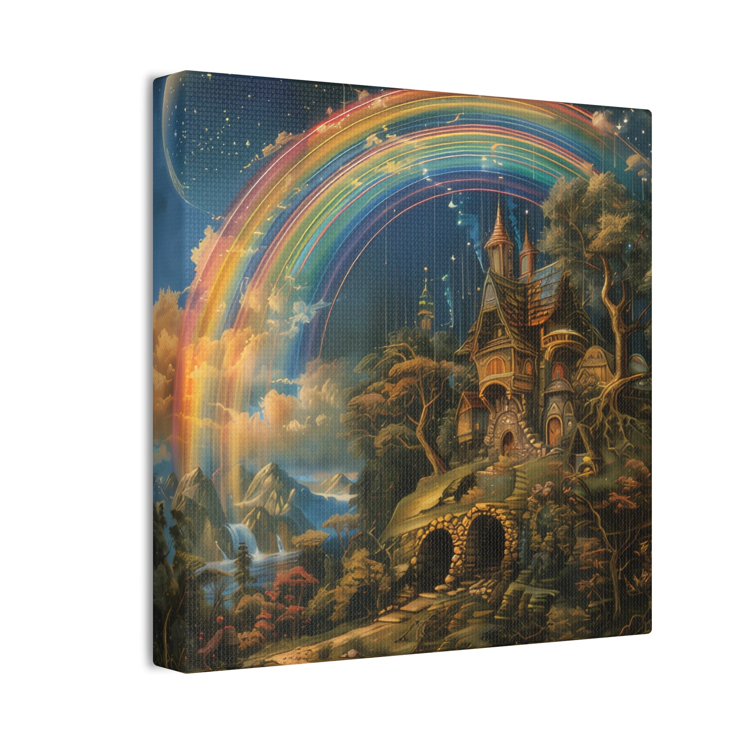 Rainbow Castle- Canvas Stretched, 0.75"