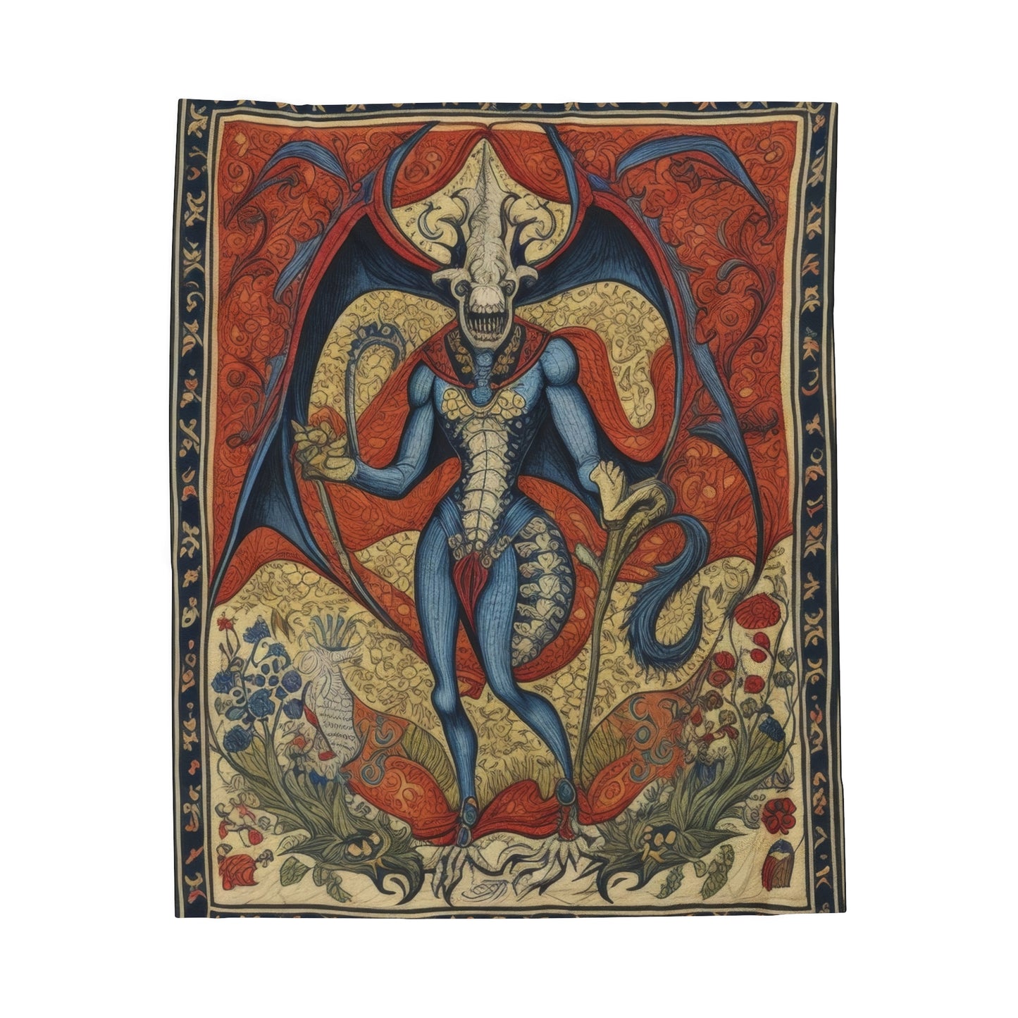 Succubus Medieval Tapestry - Velveteen Plush Blanket