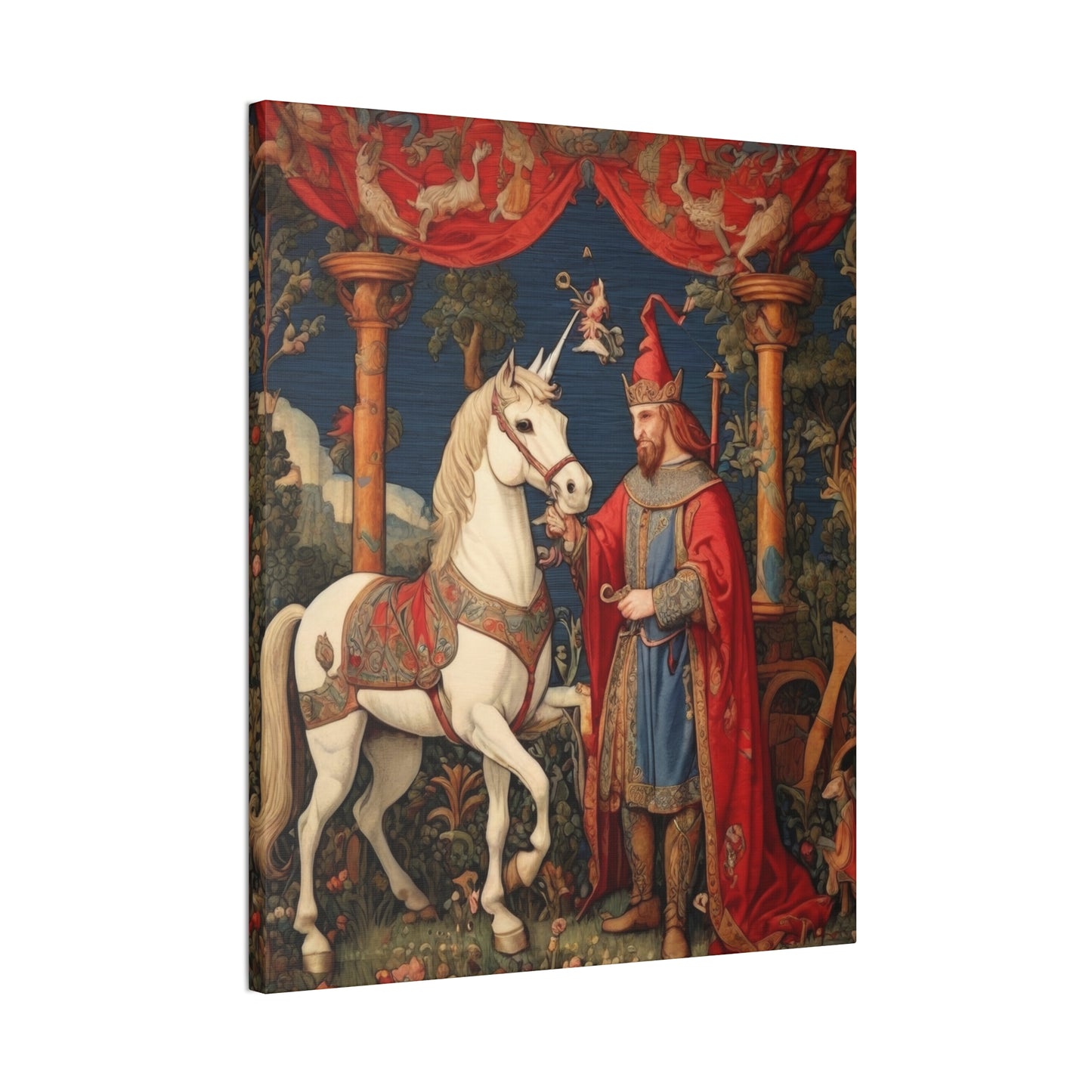 Mage and the Unicorn Tapestry - Canvas Stretched, 0.75"