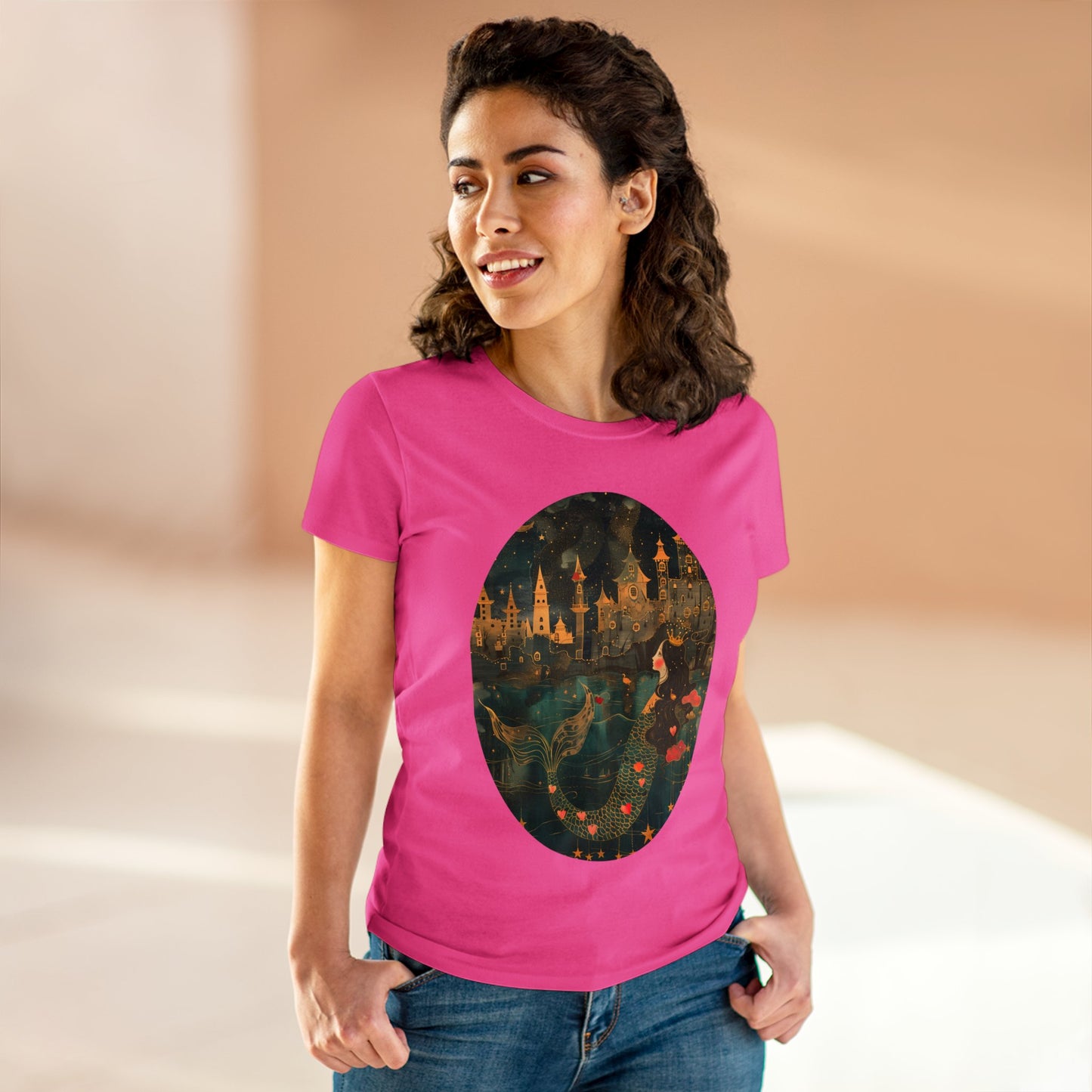 Mermaid - Fantasy - Women's Midweight Cotton Tee