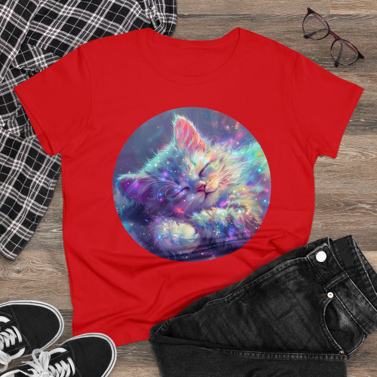 Sparkle Kitty - Women's Midweight Cotton Tee