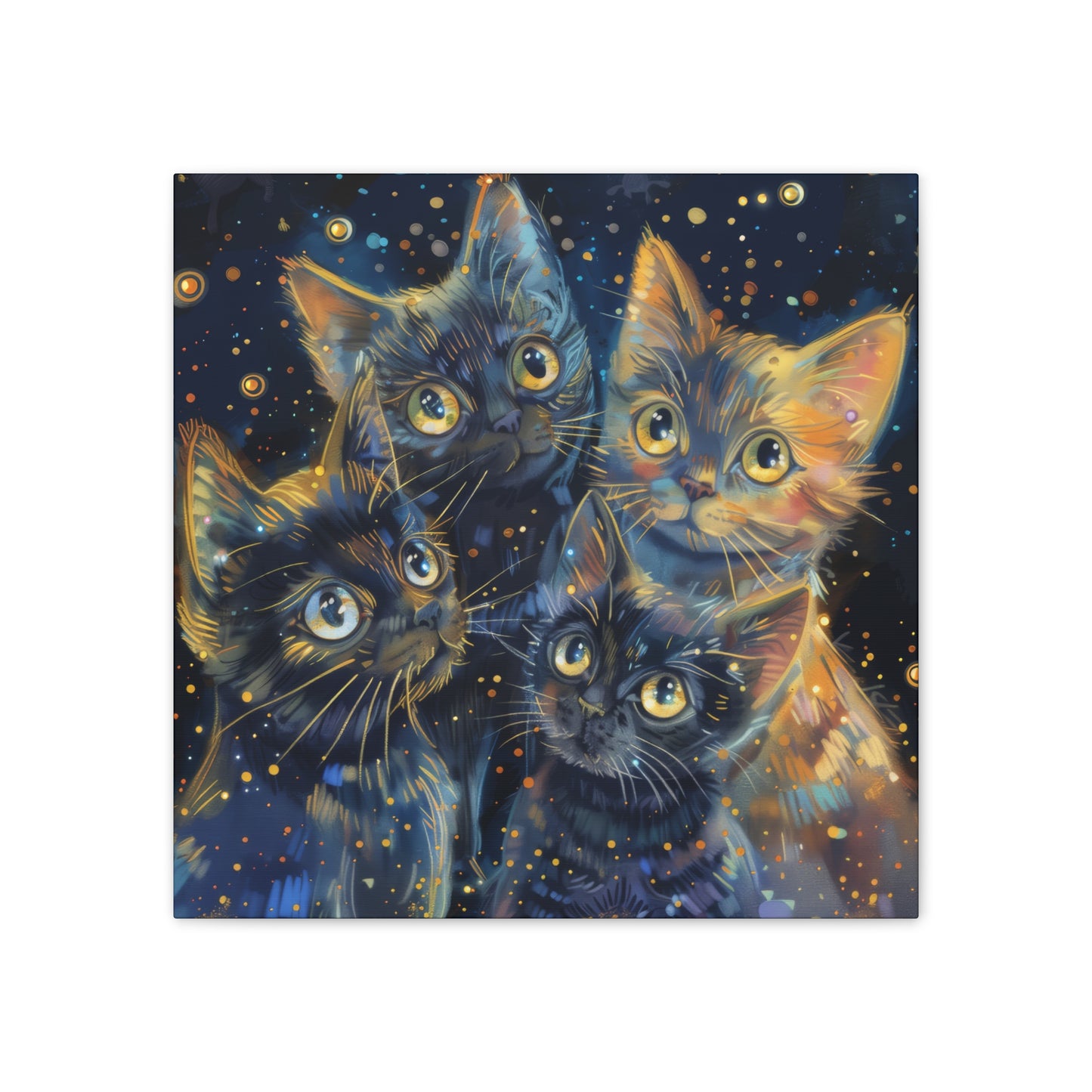 Sparkly Kitties - Canvas Stretched, 0.75"