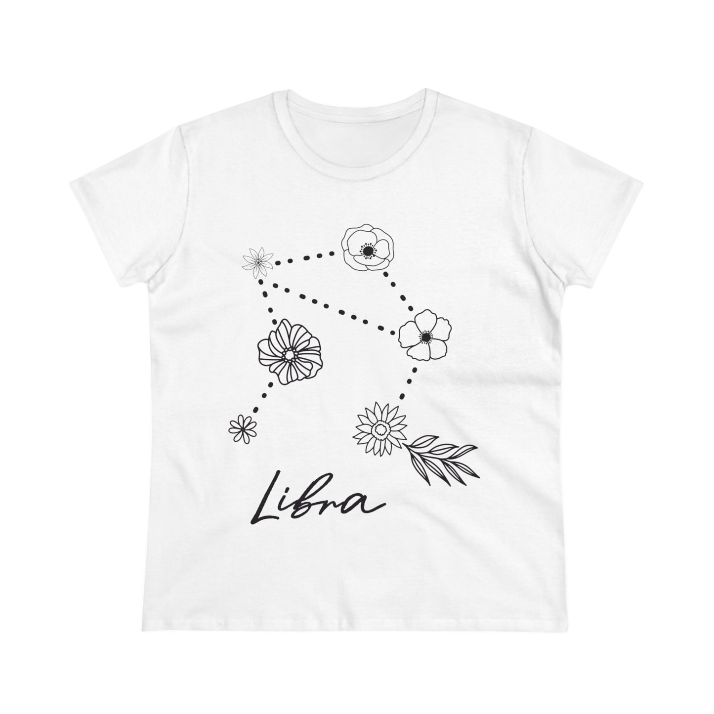 Flower Constellation - Libra - Astrology - Women's Midweight Cotton Tee