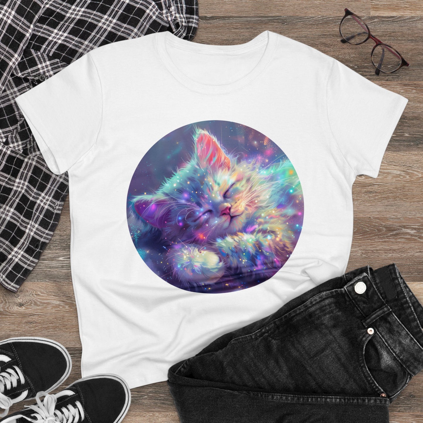 Sparkle Kitty - Women's Midweight Cotton Tee