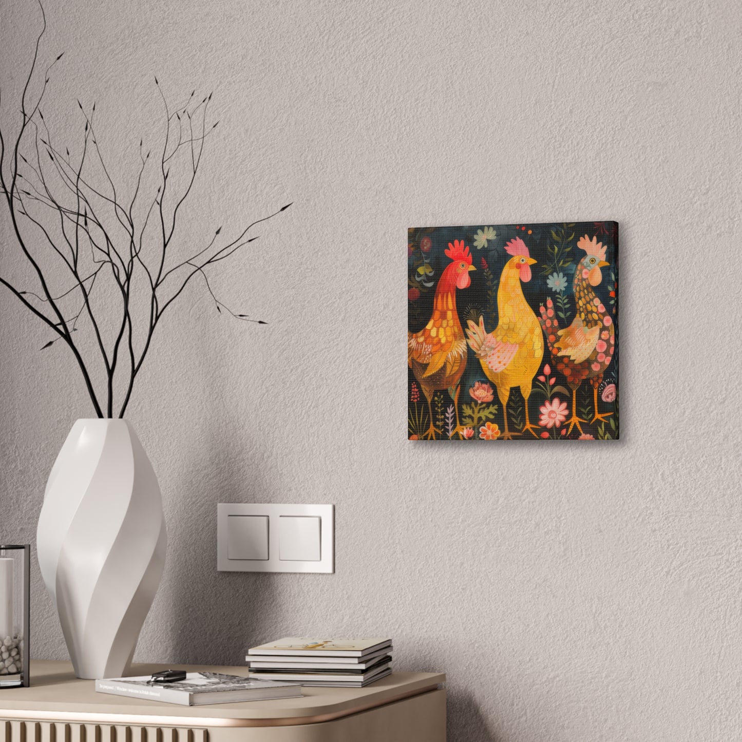 Chickens - Canvas Stretched, 0.75" - Canvas Stretched, 0.75"