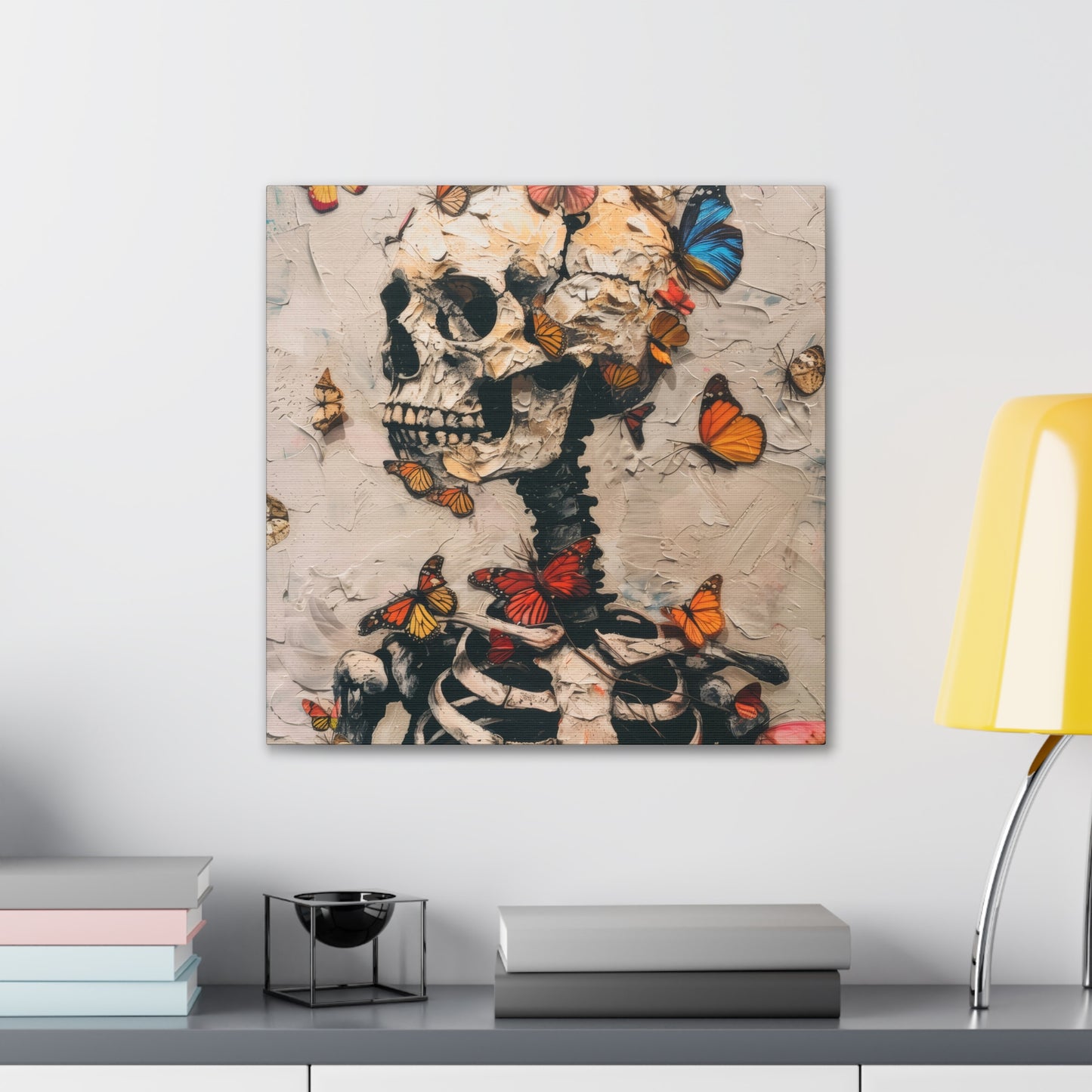 Skulls and Butterflies - Canvas Stretched, 0.75"