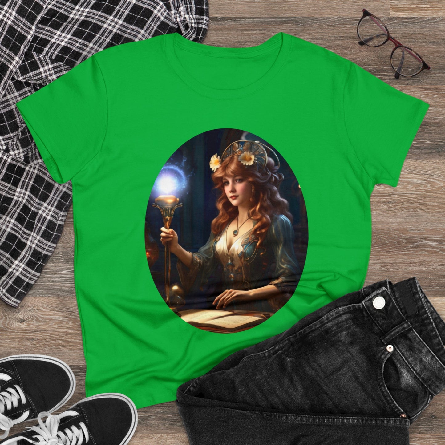 The Sorceress - Fantasy - Women's Midweight Cotton Tee