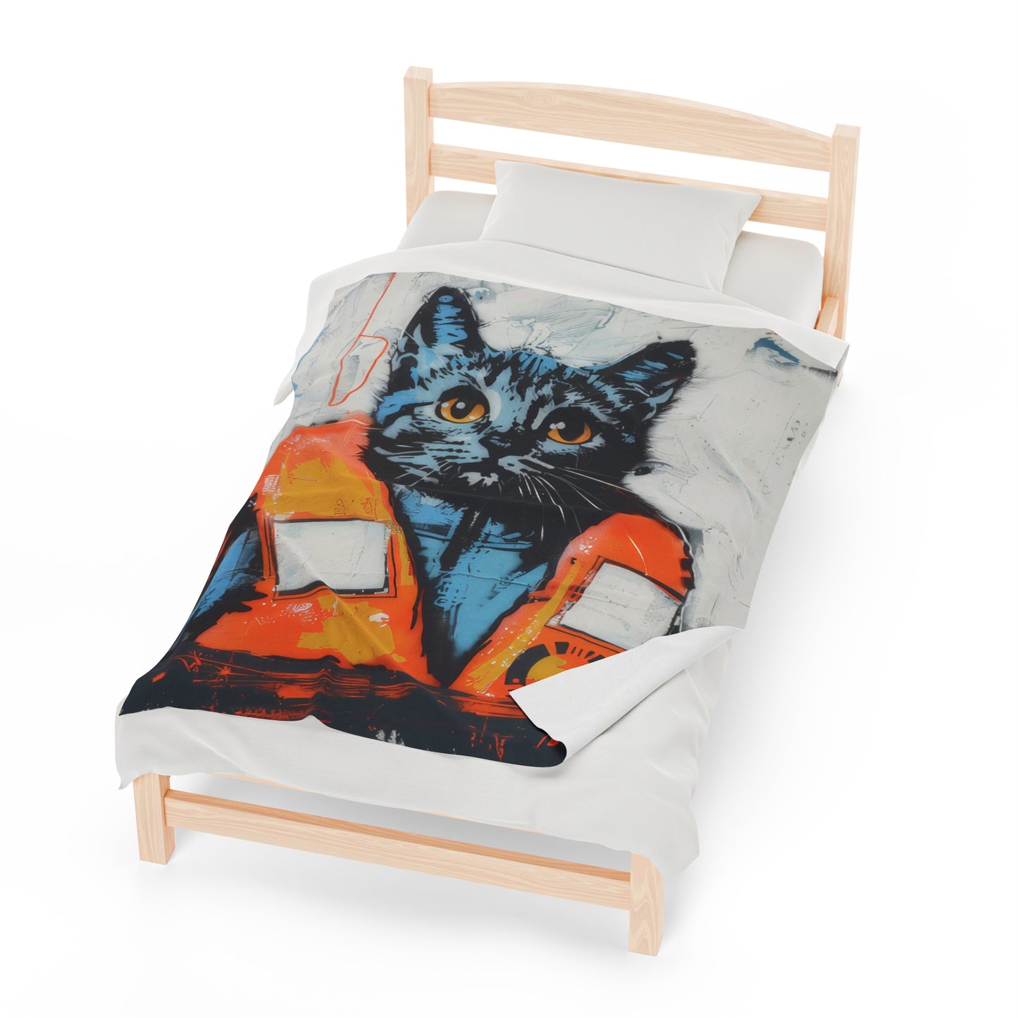 Rescue Cat - Velveteen Plush Blanket