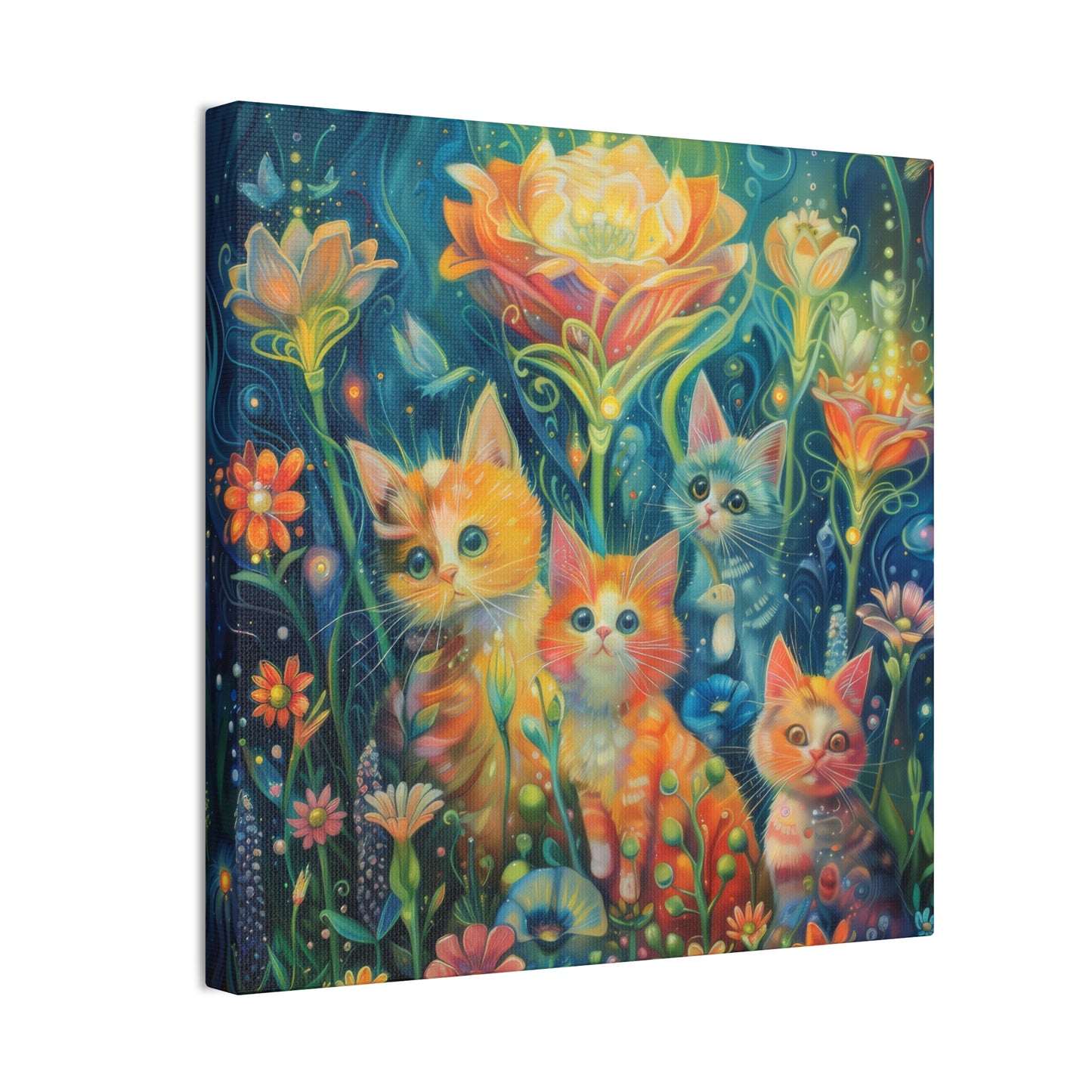 Cats and Flowers - Canvas Stretched, 0.75"