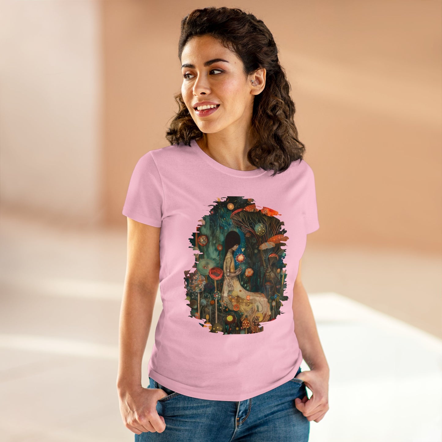 Mushroom Girl - Women's Midweight Cotton Tee