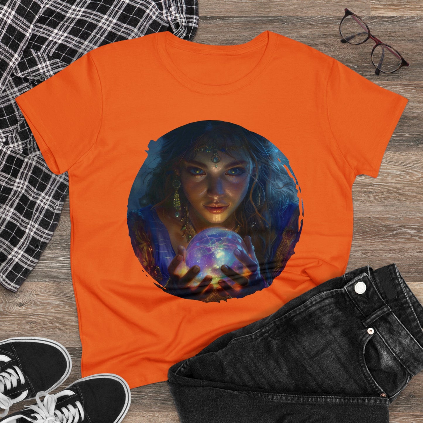 Crystal Ball - Mysticism - Women's Midweight Cotton Tee