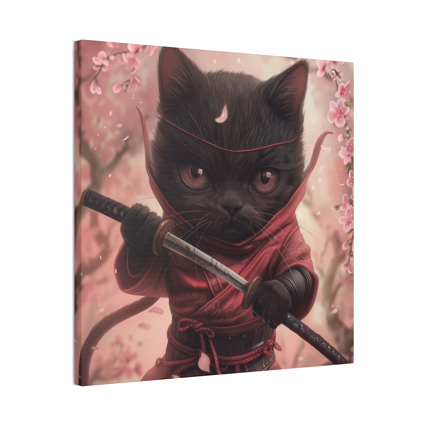 Ninja Kitty - Canvas Stretched, 0.75"